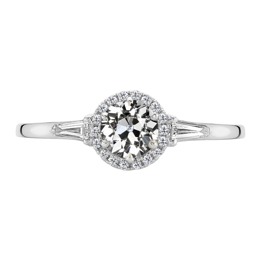 Halo Setting Ring 14K White Gold with Diamond – main view