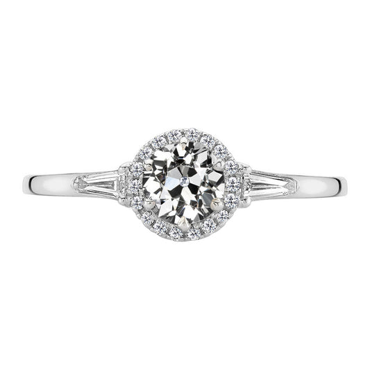 Halo Setting Ring 14K White Gold with Diamond – main view