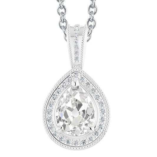 Pendant Necklace 14K White Gold with Brilliant Diamond – main view