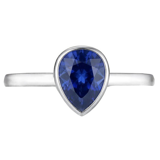 Royal Blue Sapphire Pear Cut Precious Stone Ring 1.50 ct – 14