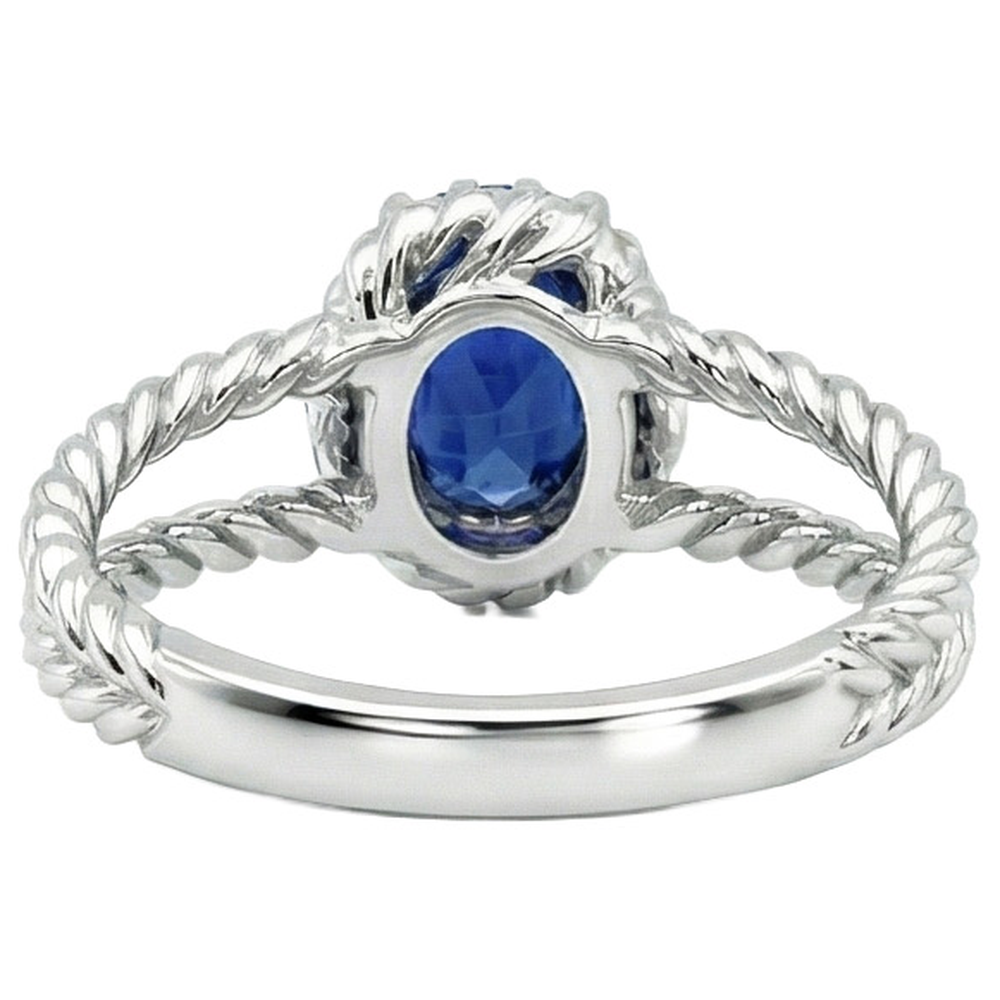 natural round sapphire 1.55ct ring profile view
