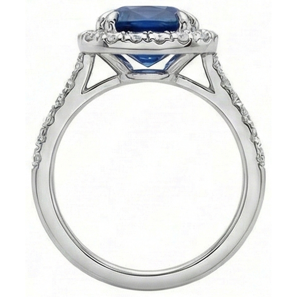 Sapphire Halo Ring Engagement