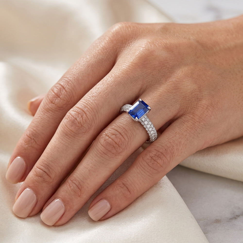 Sapphire Jewellery Radiant Cut Gemstone Ring