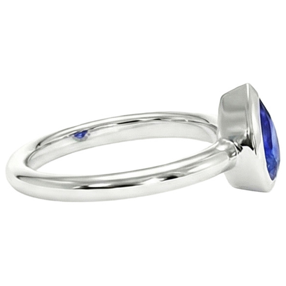 Sapphire Pear Cut Bezel Engagement Ring