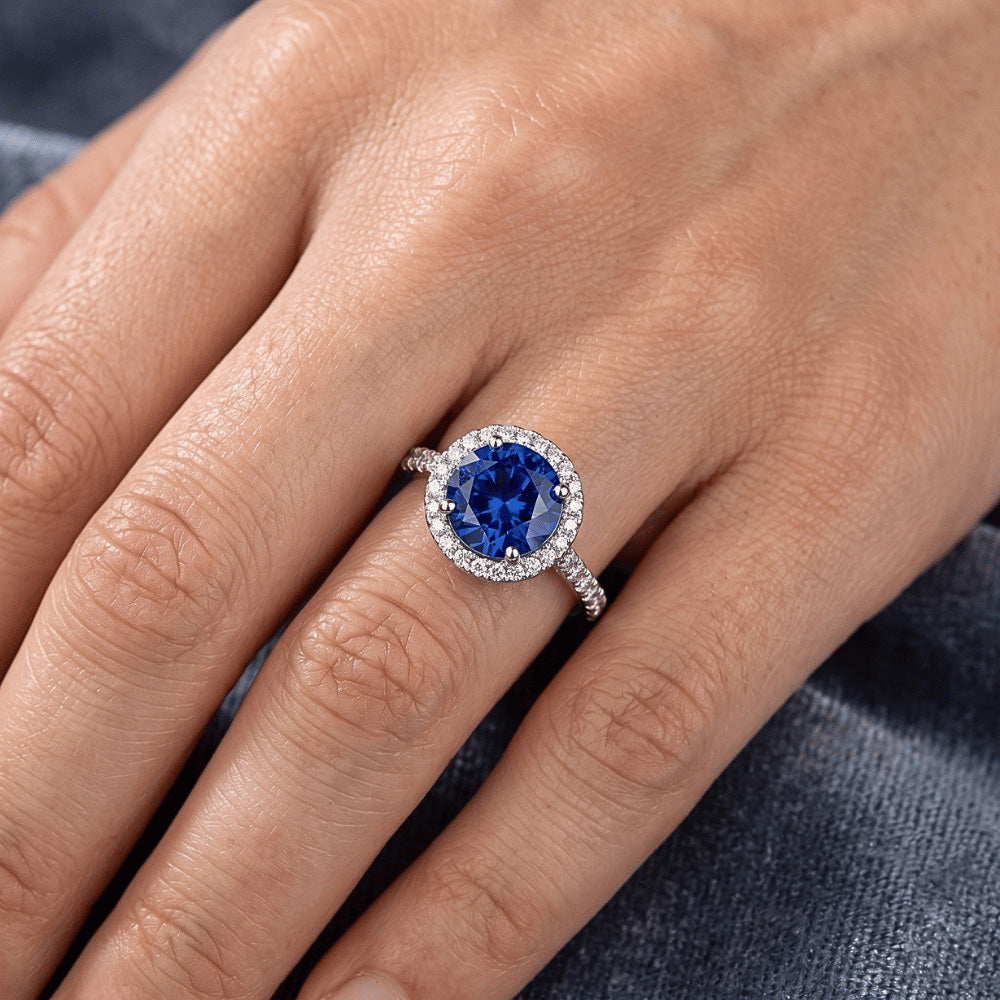 Sapphire Ring GIA CERTIFIED 2.87ct - White Gold 14K