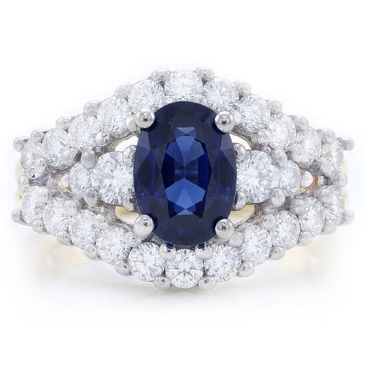 Sapphire Ring Guard With Natural Earth Mined Diamonds