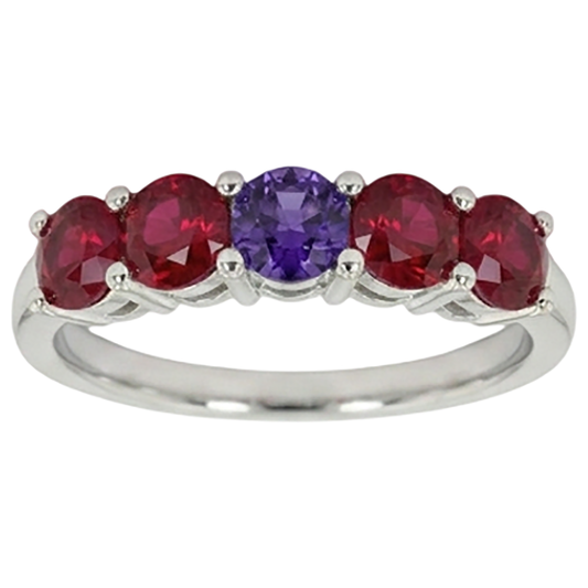 natural round ruby 1.50ct band side angle