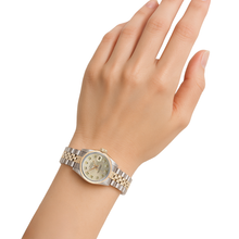 Silver Natural Earth Mined Diamond Dial Ladies Watch Rolex Gold Jubilee Bracelet