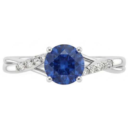 Simple Sapphire Natural Earth Mined DIAMOND ( NOT LAB GROWN ) Ring