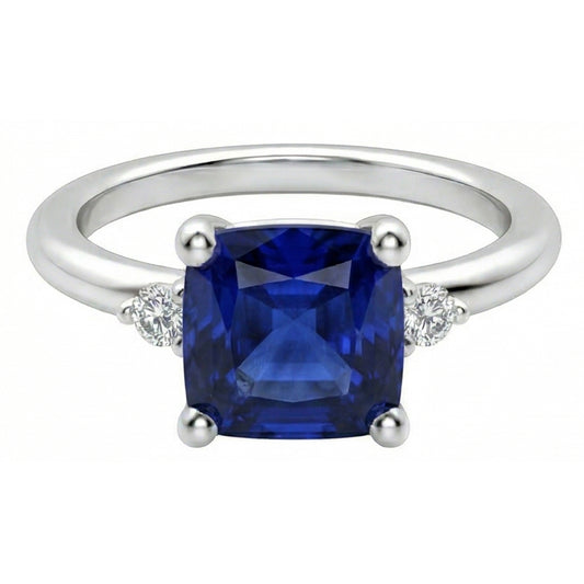 natural round sapphire 2.75ct ring side angle