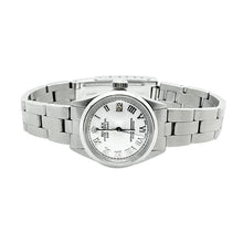 Smooth Bezel White Roman Dial Rolex Datejust Women Watch Ss Oyster