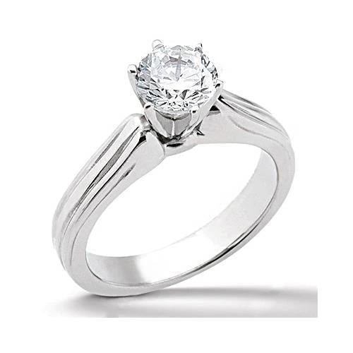 natural round diamond 0.75ct ring front view