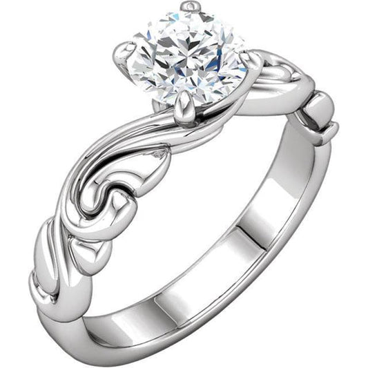 natural round diamond 1.51ct ring front view
