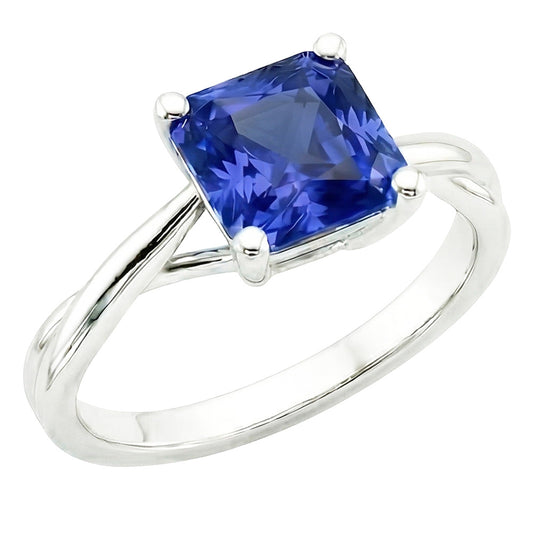 Solitaire 3 Carat Sapphire Engagement Ring