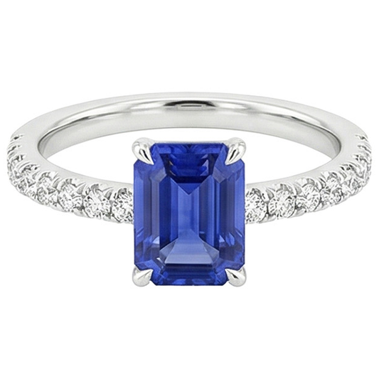 natural emerald sapphire 4.50ct ring profile view