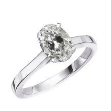 Solitaire Anniversary Ring Oval Old Miner Real Diamond Prong Set 4 Carats