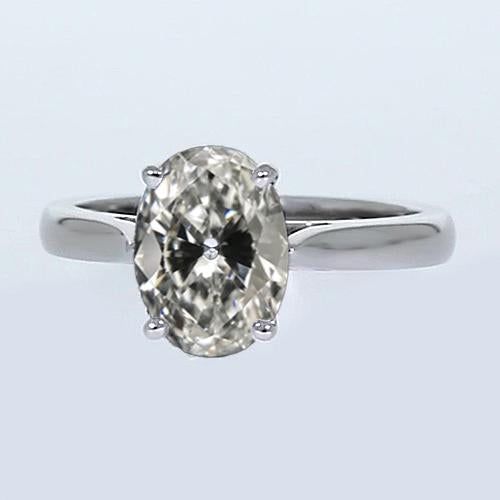 natural oval diamond 4ct ring front view