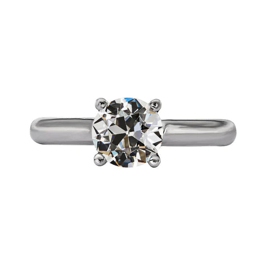 natural round diamond 2ct ring front view