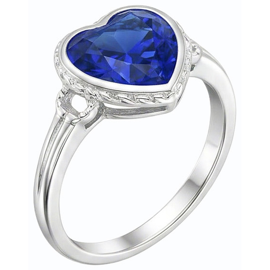 natural heart sapphire 2ct watch front view