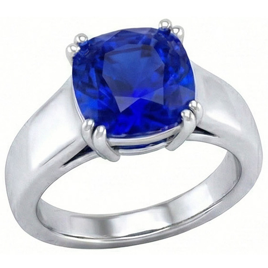 Solitaire Ceylon Sapphire 1.80 Ct Wedding Ring White Gold