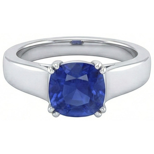 Solitaire Ceylon Sapphire 1.80 Ct Wedding Ring White Gold