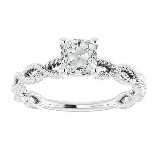 natural cushion diamond 3ct ring front view