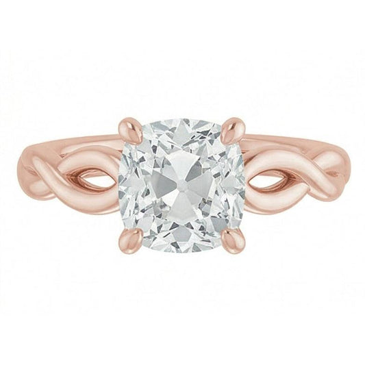 natural cushion diamond 3ct ring side angle