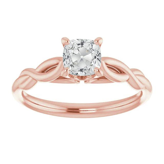 natural cushion diamond 3ct ring front view