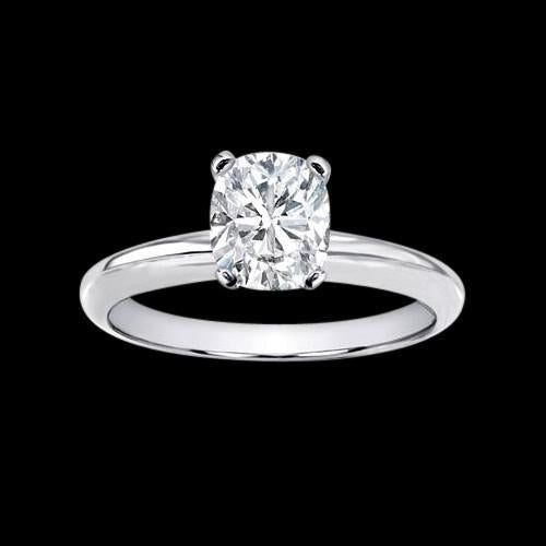 natural cushion diamond 1.25ct ring front view