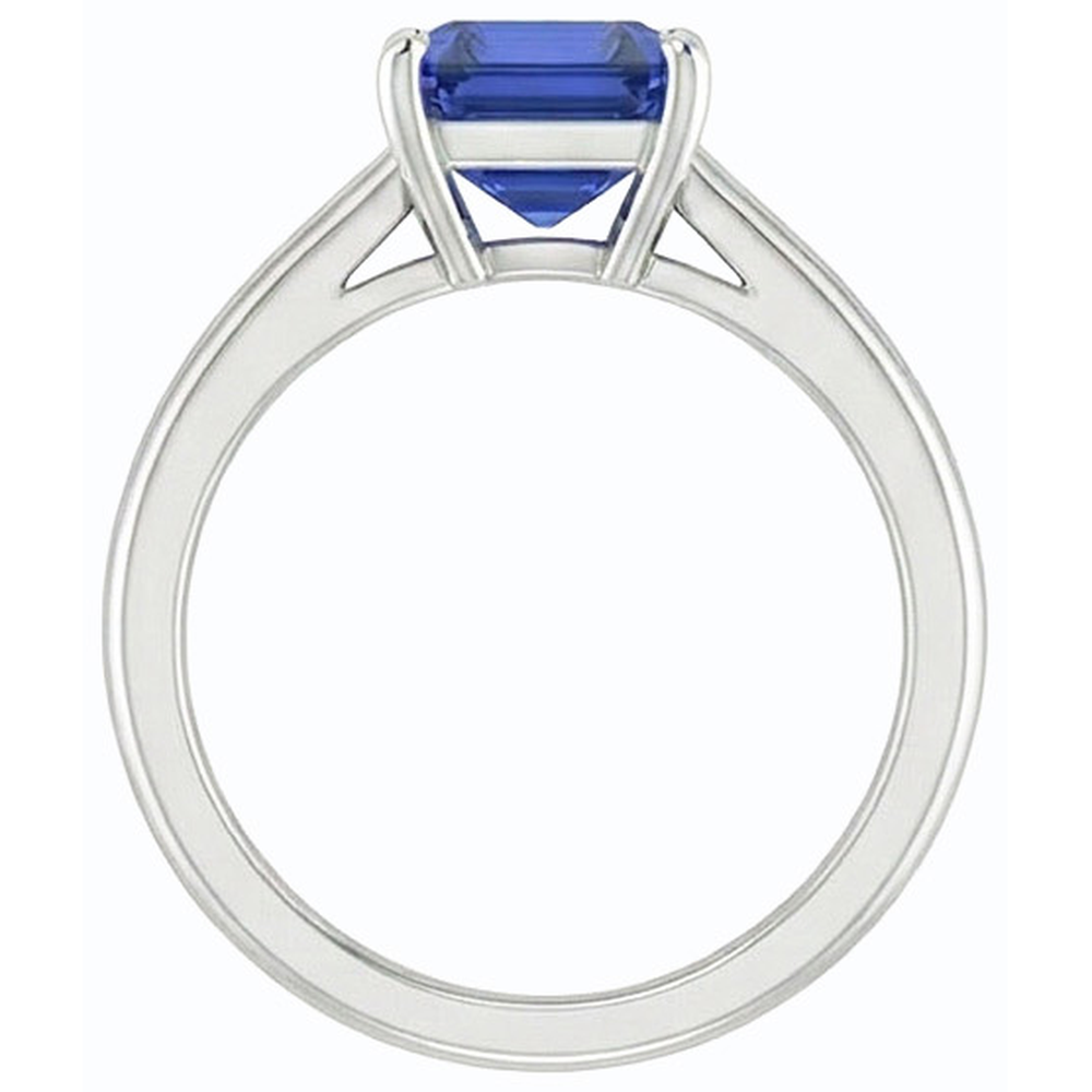 natural emerald sapphire 1.50ct ring profile view