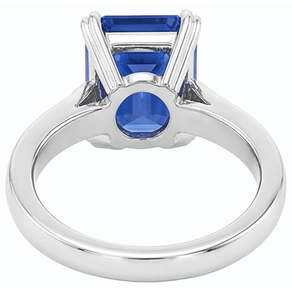 natural emerald sapphire 2.50ct ring profile view