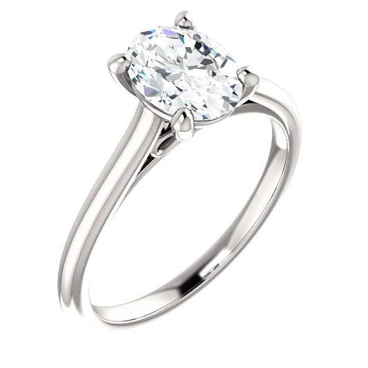 natural oval diamond 2.50ct ring front view