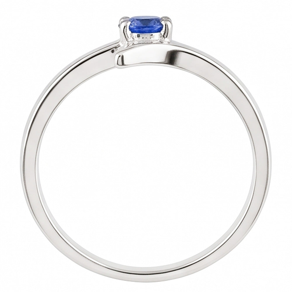Solitaire Engagement Ring Ceylon Blue Sapphire 1 Carat Bypass Style