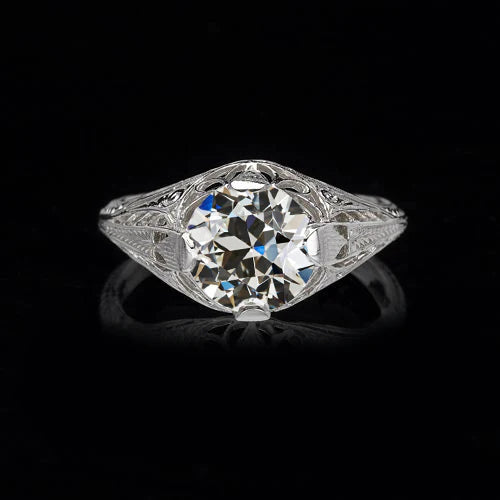 natural round diamond 1.50ct ring front view