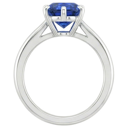 Solitaire Engagement Ring Oval Cut Ceylon Sapphire 2 Carats