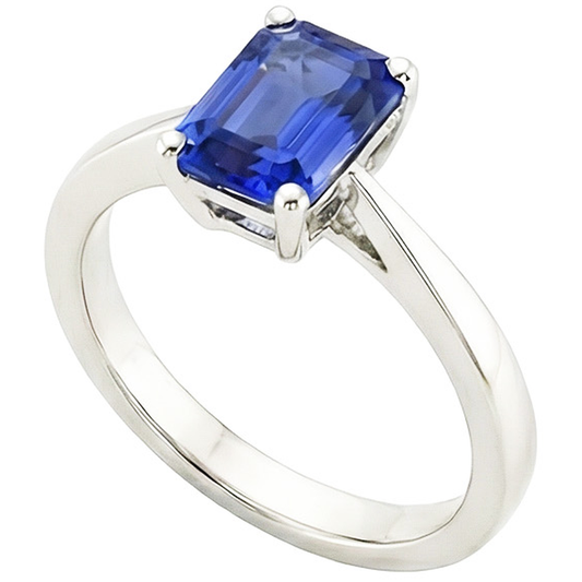 natural emerald sapphire 2ct ring side angle