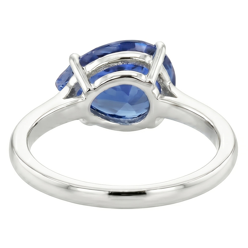 Solitaire Gemstone Sapphire Engagement Ring Pear Cut 2 Carats Gold 14K
