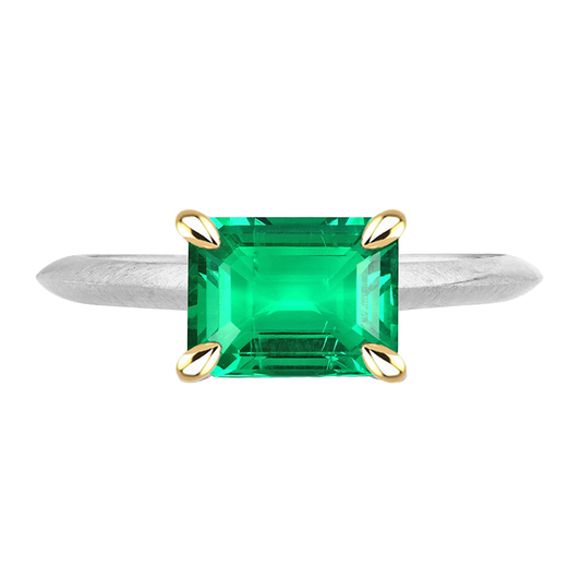 Handmade Fine Emerald Gemstone Ring 2 ct – main view