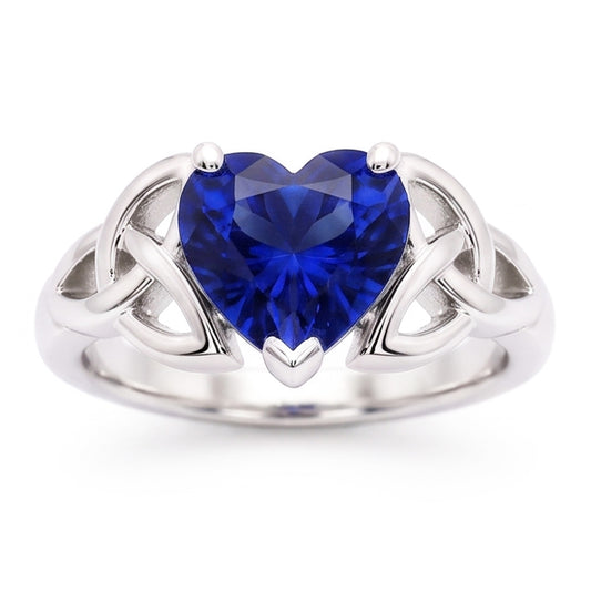 Solitaire Heart Cut Ring Vintage Style Sri Lankan Sapphire 2 Carats