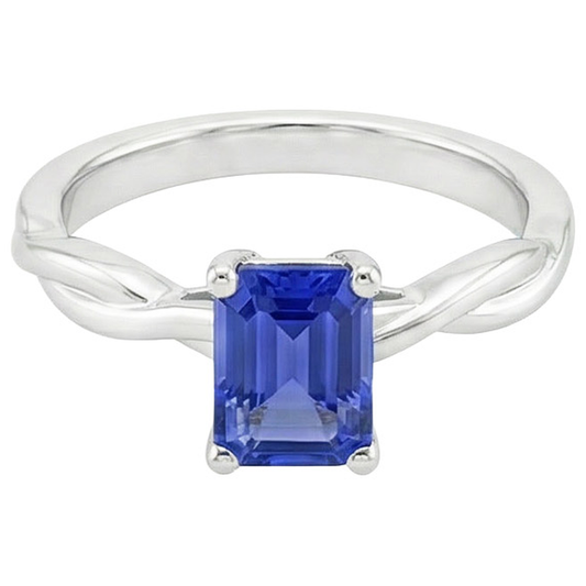 natural emerald sapphire 2.50ct ring close up detail
