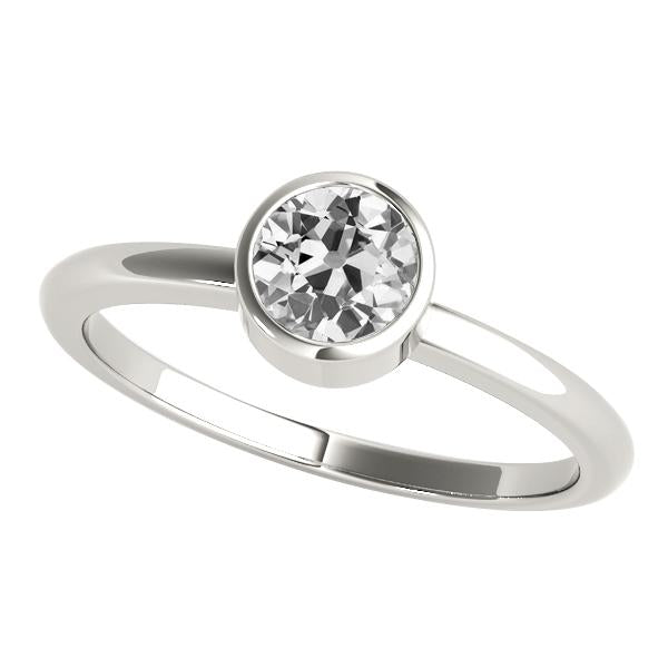 Solitaire Lady's Wedding Ring Old Miner Real Diamond Bezel Set 1.50 Carats