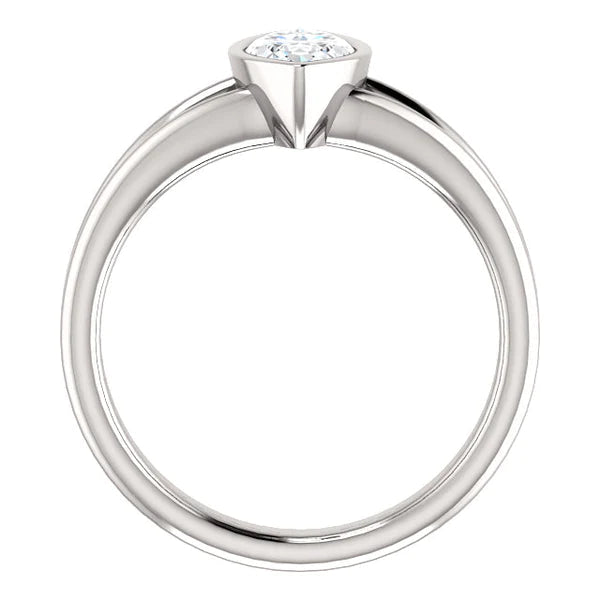 Solitaire Marquise Real Diamond Ring 3 Carats Bezel Split Shank Jewelry