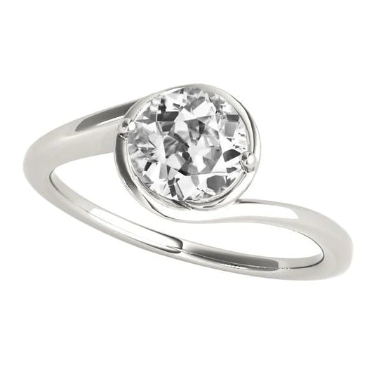 natural round diamond 2ct ring front view