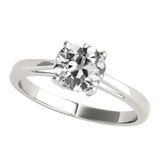 natural round diamond 2ct ring front view