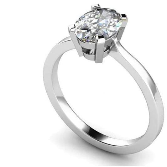 natural oval diamond 2ct ring front view