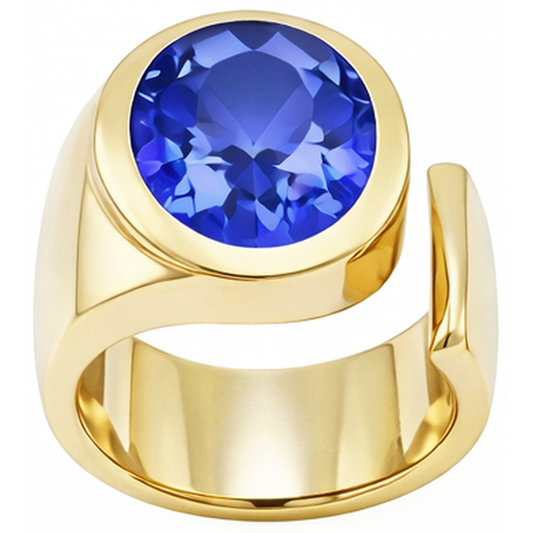 Solitaire Oval Tanzanite 2 Carat Ring Gemstone Jewellery