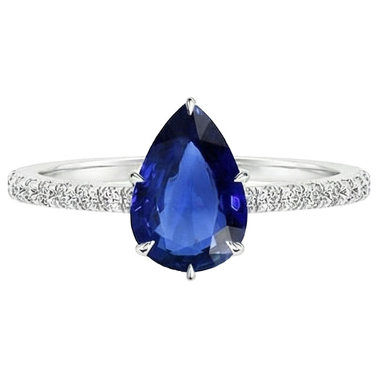 natural round sapphire 5ct ring profile view