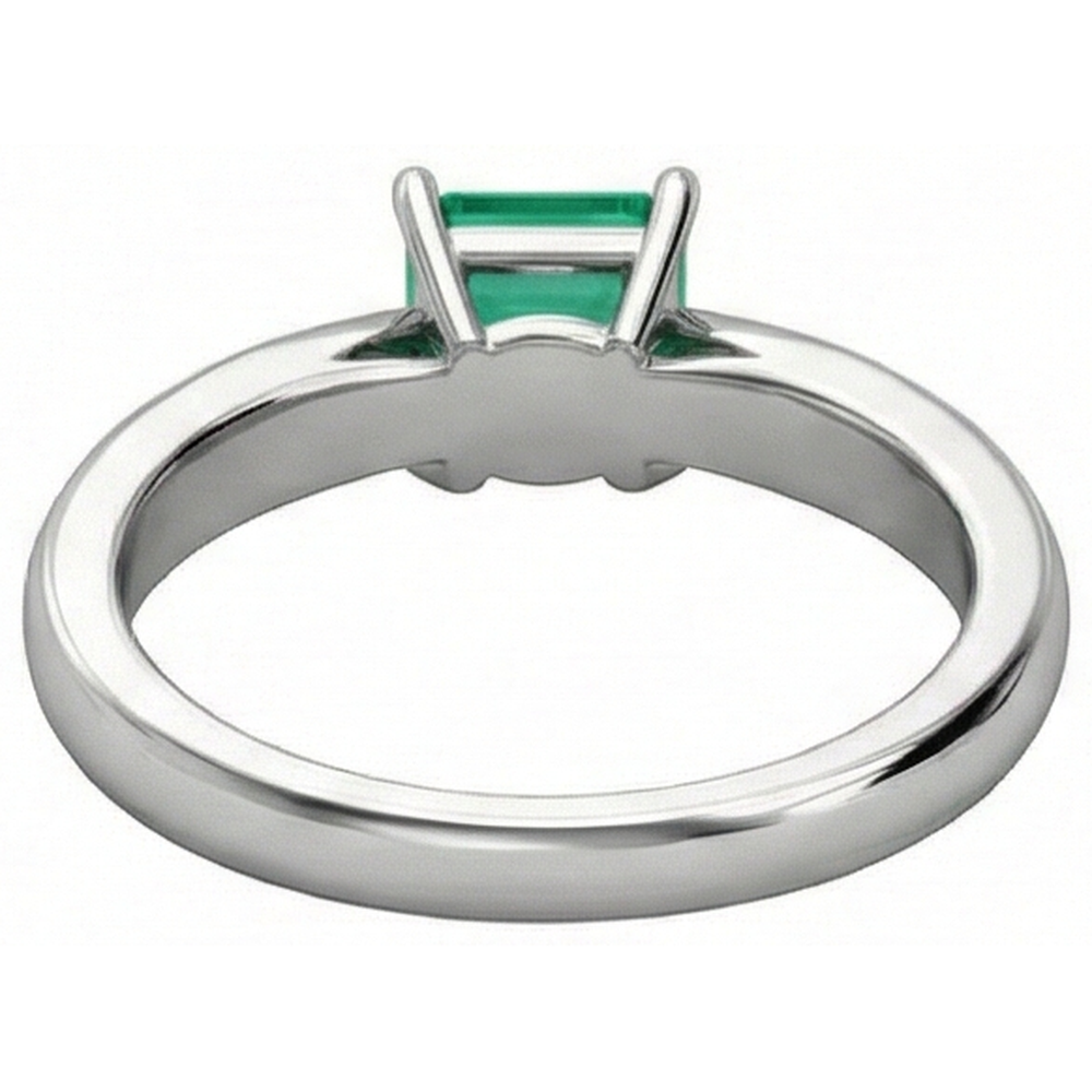 Solitaire Princess Cut Green Emerald 2.50 Carats Wedding Ring Gold White