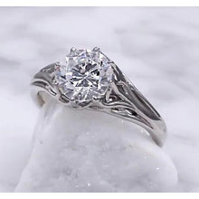 Solitaire Real Diamond Ring 2 Carats Trellis Setting
