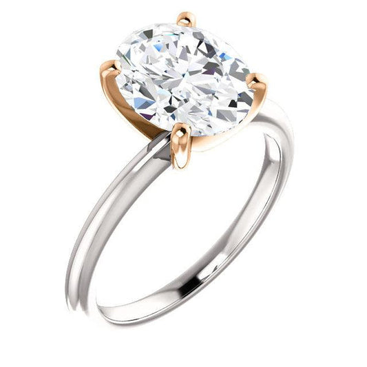 natural oval diamond 5ct ring front view